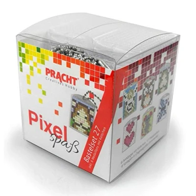 Abbildung von Pixel P90065 63501 Spaß Bastelset 27, zur Gestaltung von 6 Schlüsselanhängern für Kinder, kinderleichtes Stecksystem, ohne Bügeln und Kleben, Steinchen aus Biokunststoff
