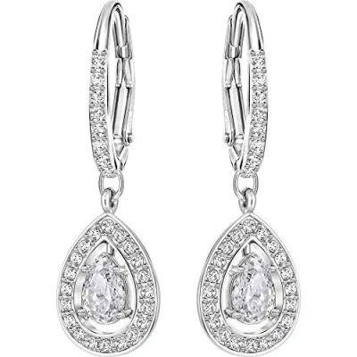 Abbildung von Swarovski Angelic Drop Ohrhänger, Tropfenschliff, Weiß, Rhodiniert