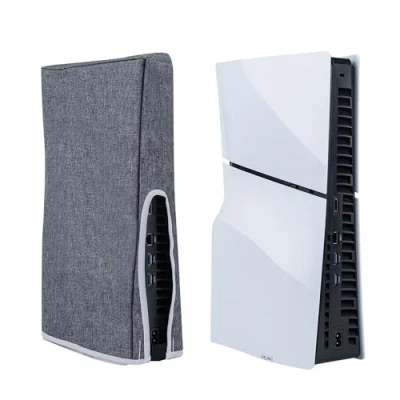 Abbildung von Mcbazel PS5 Slim Staubschutz Abdeckung Kratzfest Schützende Abdeckung, Staubdicht für Playstation 5 Digital/Disc Spielkonsole Grau