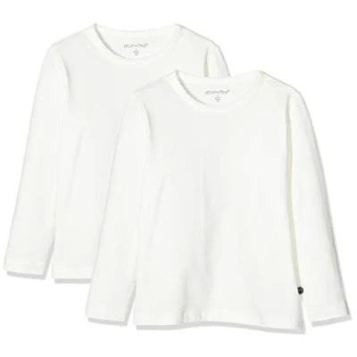 Abbildung von Minymo M dchen 2er Pack Blusen mit Langen Ärmeln fürMädchen Bluse, Weiß (Weiss 100), 80 EU