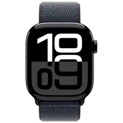 Abbildung von Apple Watch Series 10 4G 42mm Schwarz (Schwarzes Nylon Armband)