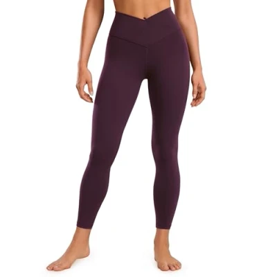 Abbildung von CRZ Yoga Damen Butterluxe Cross Waist Workout Leggings V High Waisted Bauchkontrolle Gym 64cm Dunkellila 38
