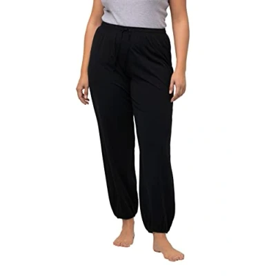 Abbildung von Ulla Popken DE Jogging Coupe Droite Ceinture ÉLAST Jogginghose, Damen, Größe: 50/52, Noir