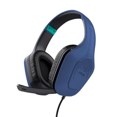 Abbildung von Trust Gaming GXT 418B Rayne Leichtes Headset für PC Xbox PS4 PS5 Switch Mobile, 50 mm Treiber, 2 m Kabel, 3,5 Audioanschluss, Over Ear Kopfhörer mit Blau