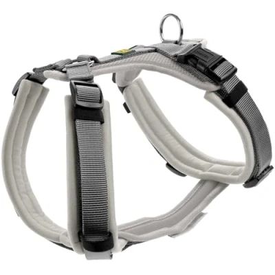 Abbildung von HUNTER Hundegeschirr Maldon UP, Farbe: Altrosa/grau, weich gepolstert &amp; komfortabel, stark reflektierend durch 3M Scotchlite, 4 Fach verstellbar, mit gepolstertem Griff (ab S M), Größe: XS