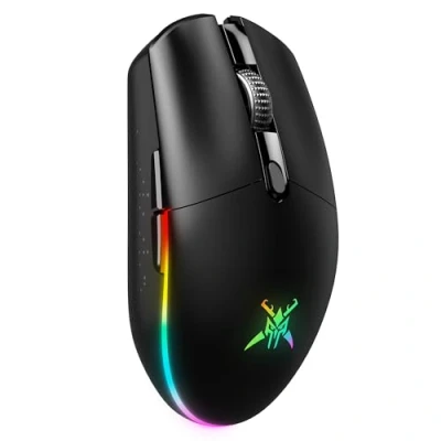 Abbildung von TECKNET Kabellose Gaming Maus, 8000 DPI Wiederaufladbare Dual Modus 2,4 G und Kabelgebundene 6 RGB Modi, PC Maus mit Programmierbaren Tasten, für Windows XP/11/10/8/7, etc