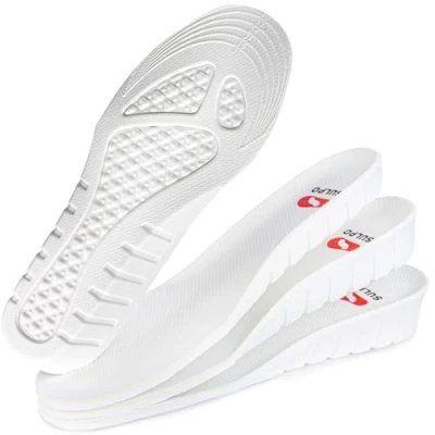Abbildung von SULPO Erhöhung Einlegesohlen 1,5 cm/2,5 cm/3,5 cm Erhöhen Schuheinlagen für Männer Frauen Weiß Einlagen die größer machen Height Increase Insole Schuherhöhung Erhöht 3,5 Größe 41 42