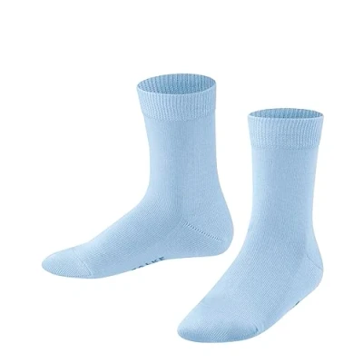 Abbildung von FALKE Unisex Kinder Socken Family K SO nachhaltige biologische Baumwolle einfarbig 1 Paar, Blau (Crystal Blue 6290) neu umweltfreundlich, 35 38