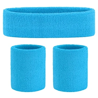 Abbildung von ONUPGO Schweißband Set Sportstirnband Handgelenk gestreifte Schweißbänder Frottee Sporttraining Basketball Armband Stirnbänder Feuchtigkeitstransport Schweiß absorbierendes Stirnband