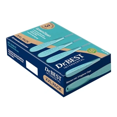 Abbildung von Dr.BEST GreenClean Interdental, Bigpack Size 3, 30 Stück Interdentalbürsten für eine sanfte Reinigung der Zahnzwischenräume