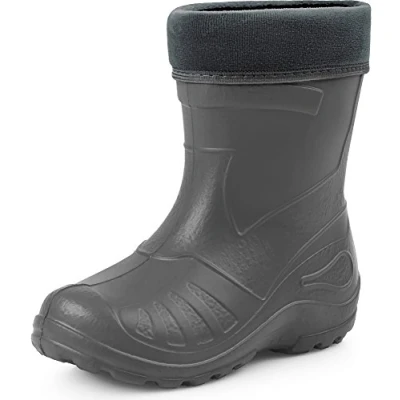 Abbildung von Ladeheid Kinder Mädchen Jungen federleichte Eva Thermo Gummistiefel Regenstiefel gefüttert KL050 (Graphite, 35 EU)