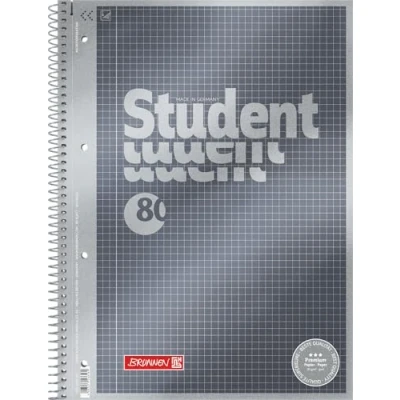 Abbildung von Brunnen 1067126 Notizblock / Collegeblock Student Premium (Veredeltes DeckBlatt mit Metallic Effekt, A4, kariert Lineatur 26, 90 g/m², 80 Blatt)