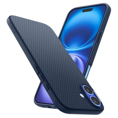 Abbildung von Spigen für iPhone 16 Hülle [rutschfest] Liquid Air Case Handyhülle Schutzhülle Cover Dünn Slim Navy Blue