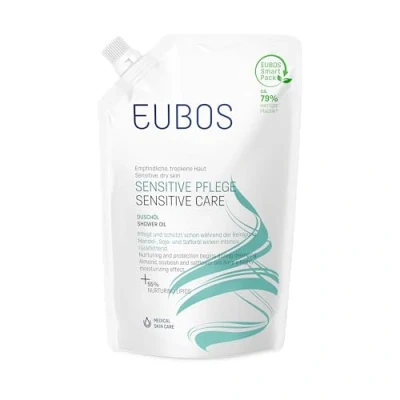 Abbildung von EUBOS SENSITIVE PFLEGE Duschöl Nachfüllbeutel Wohltuendes für empfindliche und trockene Haut Zur täglich pflegenden Reinigung Hautverträglichkeit dermatologisch bestätigt 400ml