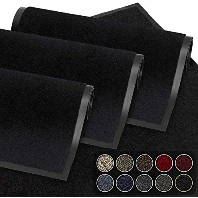 Abbildung von GadHome Fußmatte Schwarz 40x60 cm Eingangstürmatte wasserdicht waschbar strapazierfähiger Schmutzfänger Rutschfester Schmutzfängerfußmatte für Haustür, Flur, Eingang, Küche, Schlafzimmer