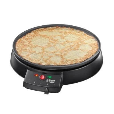 Abbildung von Russell Hobbs Crêpes Maker [Ø30cm, antihaftbeschichtete Platte, inkl. Teigverteiler &amp; Wender] Fiesta Elektrogrill (für Crepes, Pancakes, Galettes Burritos, Taccos, 1000W) Tischgrill 20920 56