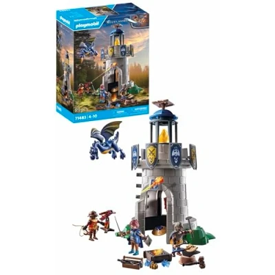 Abbildung von PLAYMOBIL Novelmore 71483 Ritterturm mit Schmied und Drache, spannender Kampf zwischen den Rittern Burnham Raiders, detailreiches Spielzeug für Kinder ab 4 Jahren