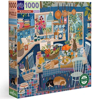 Abbildung von eeBoo PZTBUK Piece&amp;Love Kitchen 1000 pc Puzzle Blue Spiel, Blau