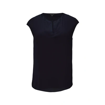 Abbildung von comma Kanten Tshirt basic, Damen, Größe: 34, Navy