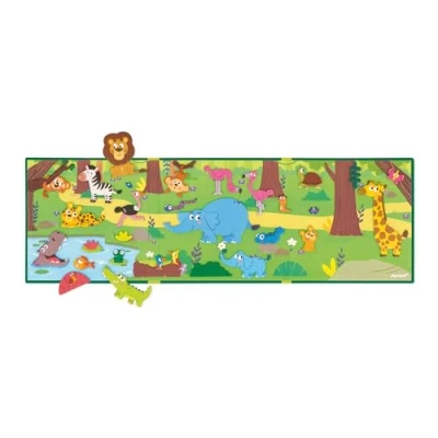 Abbildung von Janod Magnéti&#039;Stories Die Tiere Afrikas Magnetisches Lernspiel 30 Magnete Kinderspielzeug aus FSC Pappe Fördert Vorstellungskraft und Feinmotorik Ab 3 Jahre, J05456