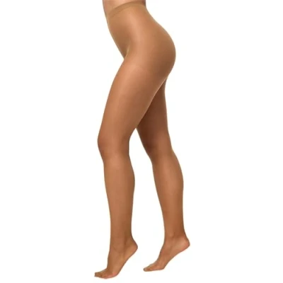 Abbildung von Nur Die Damen 3er Pack Seidenfein 15 Den Fein strumpfhose Seidig Glänzende Optik Komfortbund Reißfest Transparent Strumpfhosen, Bronze, 40 44 EU