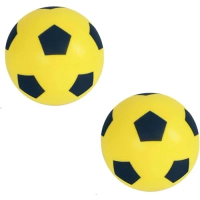Abbildung von HTI Fun Sport Schaumstoff Fußbälle Weiche, sichere Schaumstoffbälle für Indoor &amp; Outdoor Langlebig, leicht ideal Kinder Erwachsene Spaß alle Altersgruppen 19,4 cm (2 Pack gelb)
