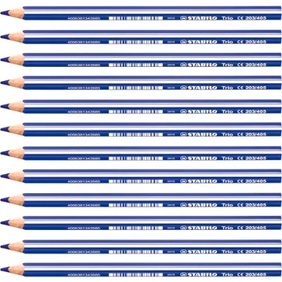 Abbildung von Dreikant Buntstift STABILO Trio dick 12er Pack ultramarinblau