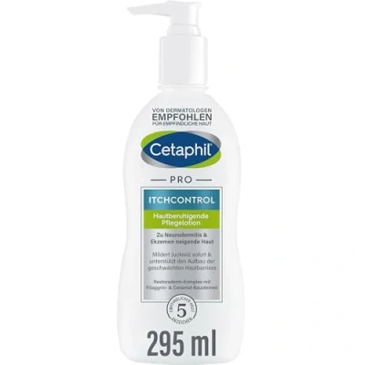 Abbildung von Cetaphil PRO ItchControl Hautberuhigende Pflegelotion, 295ml, Für zu Neurodermitis &amp; Ekzemen neigende Haut, Lindert juckende, gereizte Mit Sheabutter, Filaggrin und Ceramid Bausteinen