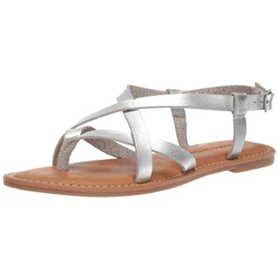 Abbildung von Amazon Essentials Damen Freizeitsandale mit Riemchen, Silber, 36 EU