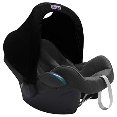 Abbildung von Original Dooky Hoody Sonnenschutz für Babyschalen der Altersgruppe 0+ inkl. UV Schutz 40+ Universal geeignet die meisten Marken, schwarz