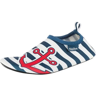 Abbildung von Playshoes Barfuß Badeslipper Aqua Schuhe, Marine Weiß Maritim, 24/25 EU
