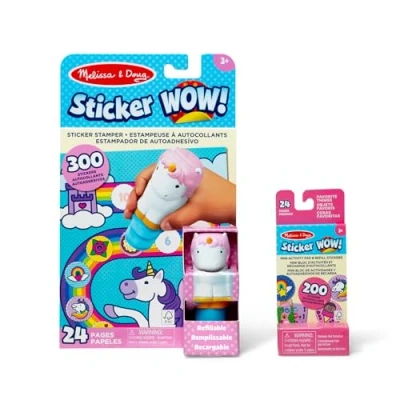 Abbildung von Melissa &amp; Doug Sticker Wow! Einhorn Paket: 24 seitiger Aktivitätenblock, Aufkleberstempel, 500 Aufkleber, Kunst und Bastelspielzeug Sammelfigur