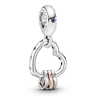 Abbildung von PANDORA ROSE Charm Anhänger &quot;Herz Highlights&quot; Kristall lila Zirkonia 787247NLCMX