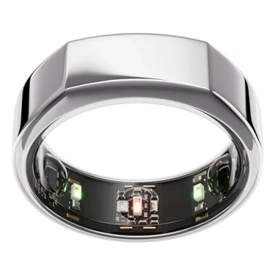 Abbildung von Oura Gen3 Heritage Smart Ring Größe 12, Silver Wearable für Schlaf , Herzfrequenz und Fitnesstracking Bis zu 7 Tage Akkulaufzeit Kompatibel mit iOS/Android Bestimme deine vor dem Kauf