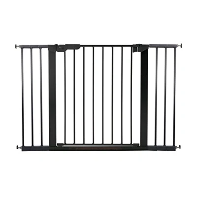 Abbildung von BabyDan Premier, extra breites Treppenschutzgitter zum Klemmen, 112 119,3 cm, Türschutzgitter/Absperrgitter/Babygitter/Sicherheitsgitter, Metall, Schwarz, Hergestellt in Dänemark (Hundegitter)