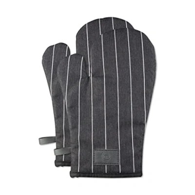 Abbildung von Masterchef Topflappen Handschuh Ofenhandschuhe Hitzebestaendig, 100% Baumwolle, Backofenhandschuhe Perfekt zum Kochen, Backen, mit Aufhängeschlaufe &amp; Logo aus Veganem Leder, Schwarz/Weiß, Wolle