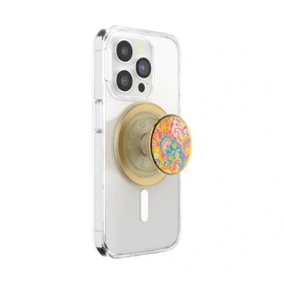 Abbildung von PopSockets: PopGrip Round für MagSafe Inklusive Adapterring Ausziehbarer Sockel und Griff mit einem Austauschbarem Top Smartphones Hüllen Gaudy Gold