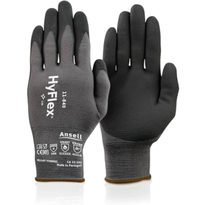 Abbildung von Ansell HyFlex 11 840 Professionelle Arbeitshandschuhe, Rutschfeste Nitril Beschichtung, Industrie Schutzhandschuhe für Mechanik und Werkstatt, Montagehandschuhe, Schwarz, Größe 6 (1 Paar)