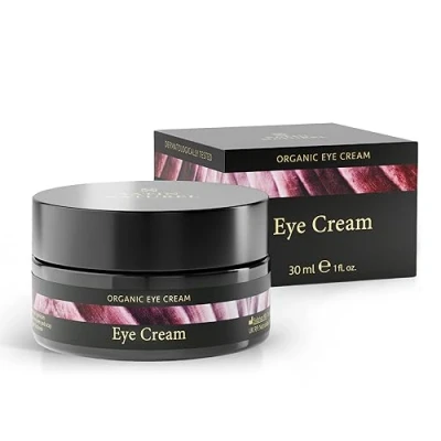 Abbildung von Augencreme 30ml mit Bio Aloe Vera + Hyaluron Arganöl Augenringe Entfernen Männer &amp; Frauen Anti Falten Augenpflege Naturkosmetik Eye Cream 100% vegan Satin Naturel