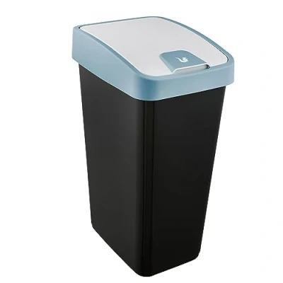 Abbildung von keeeper Premium Abfallbehälter mit Flip Deckel, Soft Touch, 45 l, Magne, Nordic Blue