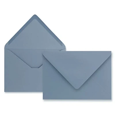 Abbildung von 50 Brief Umschläge Grau Blau DIN C6 114 x 162 mm Kuverts mit Nassklebung ohne Fenster für Gruß Karten &amp; Einladungen FarbenFroh by GUSTAV NEUSER