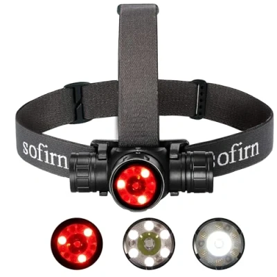 Abbildung von Sofirn HS21 Led Stirnlampe Wiederaufladbare,Superhell Kopflampe 2200 Lumen mit 6 Modi,Verstellbare Taschenlampe Rotlicht Weißem Licht Geeignet für Laufen Camping Wandern
