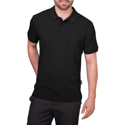 Abbildung von HRM Herren Heavy Polo, schwarz, Gr. 5XL I Premium Polo Shirt aus 100% Baumwolle Basic Polohemd bis 60C waschbar Hochwertige &amp; nachhaltige Bekleidung Workwear