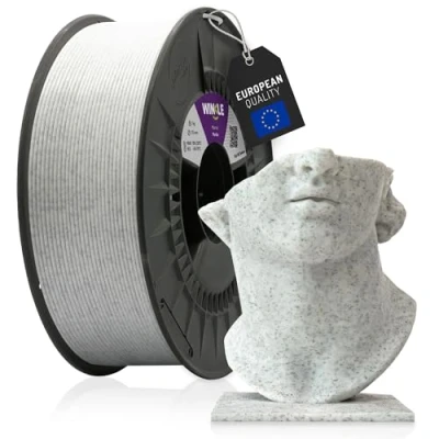 Abbildung von WINKLE PLA HD Textur Filament (strukturiert), Marmor, 3D Drucker Filament, 1,75 mm, 300 g, Maßgenauigkeit, Spule mit g