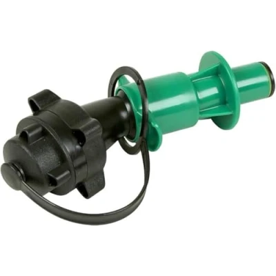 Abbildung von hünersdorff Sicherheits Einfüllsystem für Doppelkanister ECO+PROFI aus HD PE Kettenhaftöl, schwarz/grün zum Betanken von Motor Kettensägen, Made in Germany, 16,0 x 5,4 5.4 cm