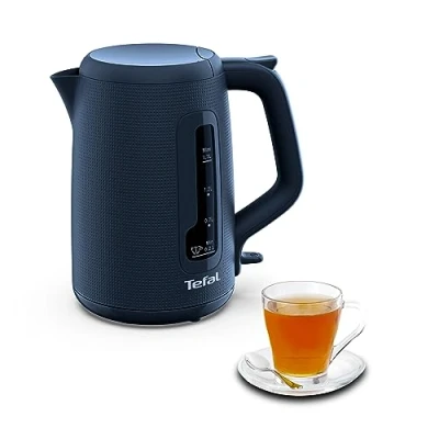 Abbildung von Tefal KO2M04 Morning Wasserkocher elegantes Design 1,7 l Fassungsvermögen große Einfüllöffnung breiter Ausguss mit Metall Filter abgedecktes Heizelement Wanted Blue