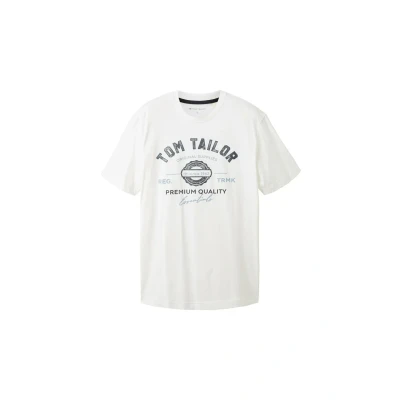 Abbildung von TOM Tailor MIT LOGO Tshirt print, Herren, Größe: Small, White