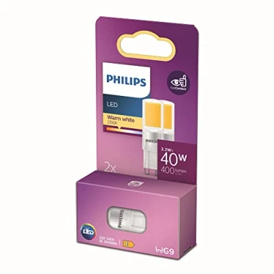 Abbildung von Philips LED G9 Lampe, 40 W, Kapsellampe, warmweiß, 2er Pack