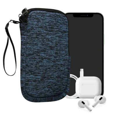 Abbildung von kwmobile Handytasche für Smartphones L 6,5&quot; Neopren Handy Hülle Deep Ocean Schwarz Tasche 16,5 x 8,9 cm Innenmaße