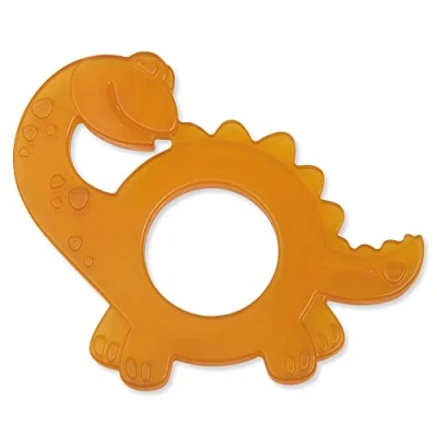 Abbildung von GRÜNSPECHT Bio Beißring aus Naturkautschuk für zahnende Babys, massiert Zahnfleisch, BPA frei, weich, fördert Feinmotorik, Dinosaurier (639 V1)